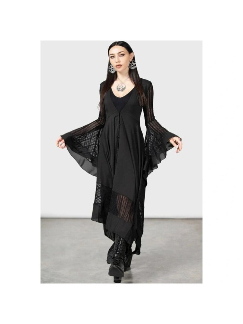 NEW KILLSTAR Valdermerca maxi dress LARGE emo goth witchicore dark bohemian